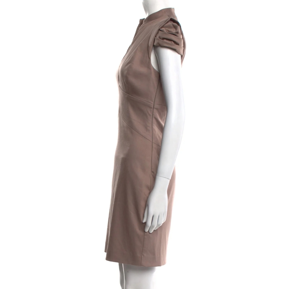 Elegant Black Halo Brown/Cream Cap Sleeve Mini Dress - Picture 3 of 4